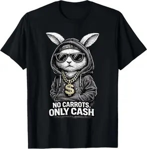 Funny Easter Bunny Shirt for Men Streetwear Hip Hop Rabbit T-Shirt