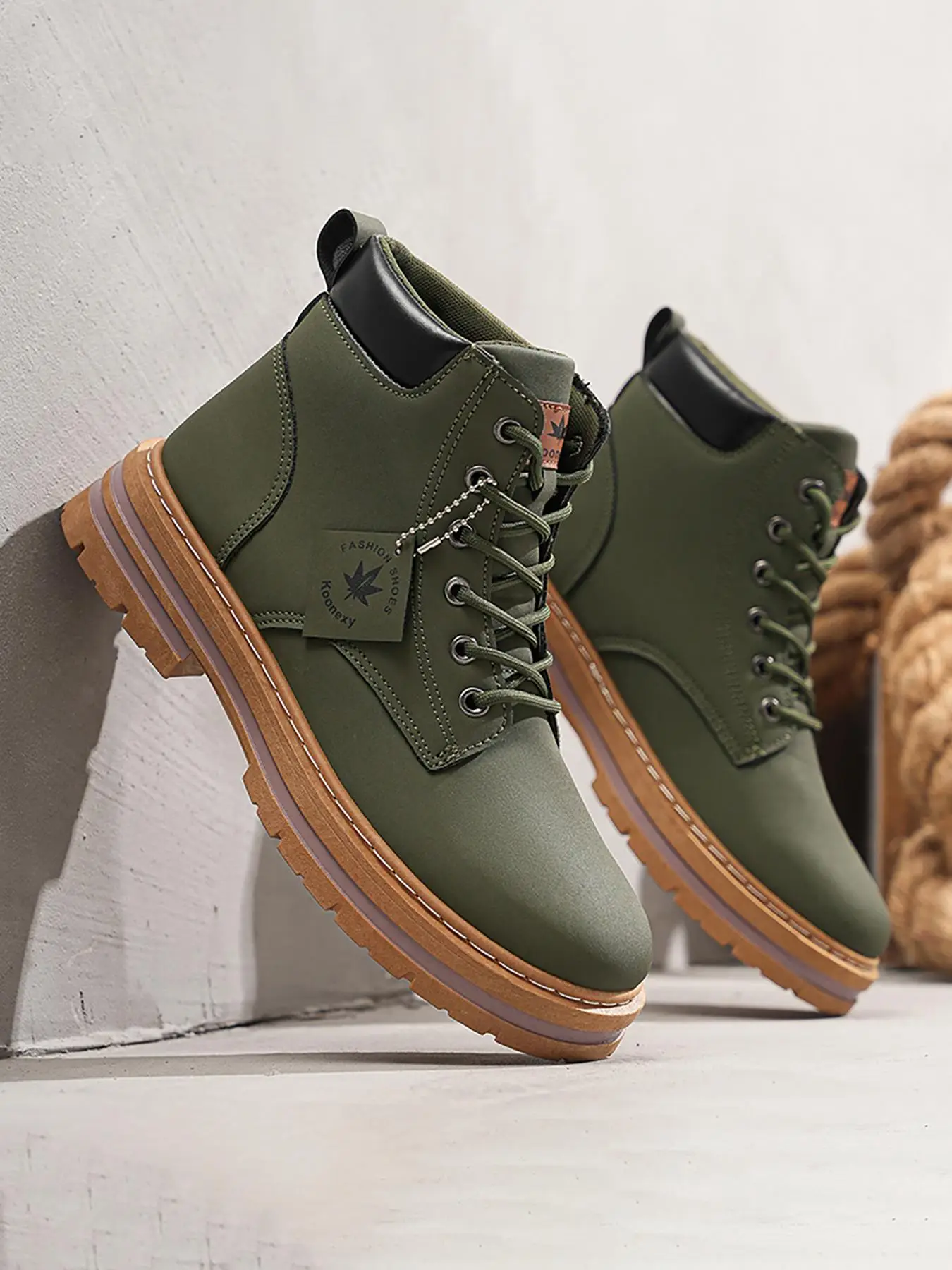 Men's Fashionable Lace Up Front High Top Boots, Casual Comfortable Ankle Boots for Daily Wear, Male All-match Trendy Shoes for Daily Wear, Footwear