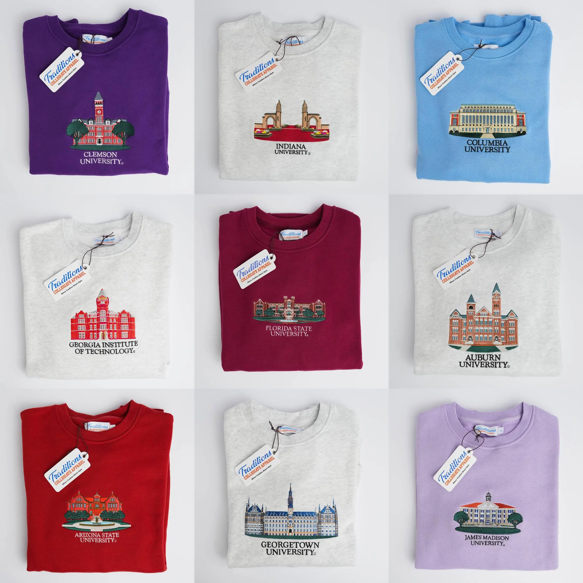 Embroidered College Crewneck | SCHOOLS A-J