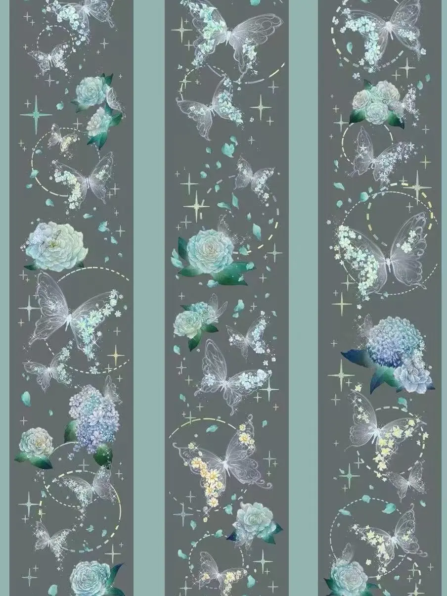 floral studio original design journaling PET stickers tape rolls