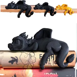 3D Printed Sleeping Dragon Design Bookend, 1 Count Creative Dragon Ornament, Desktop Statue, Desktop Decoration for Home Office School