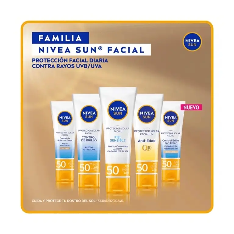 Nivea Sun Lightweight Hypoallergenic Facial Sunscreen SPF 50-- Sensitive, Oil Control, Tinted Nivea Sun Lightweight Hypoallergenic Facial Sunscreen SPF 50-- Sensitive, Oil Control, Tinted