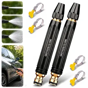 2PCS Home High-Pressure Car Wash Water Gun with Booster Nozzle, Car Wash Water Gun Garden Hose Sprayer, 3 Adjustable Spray Patterns, for Watering Plants, Vegetables, Car Washing