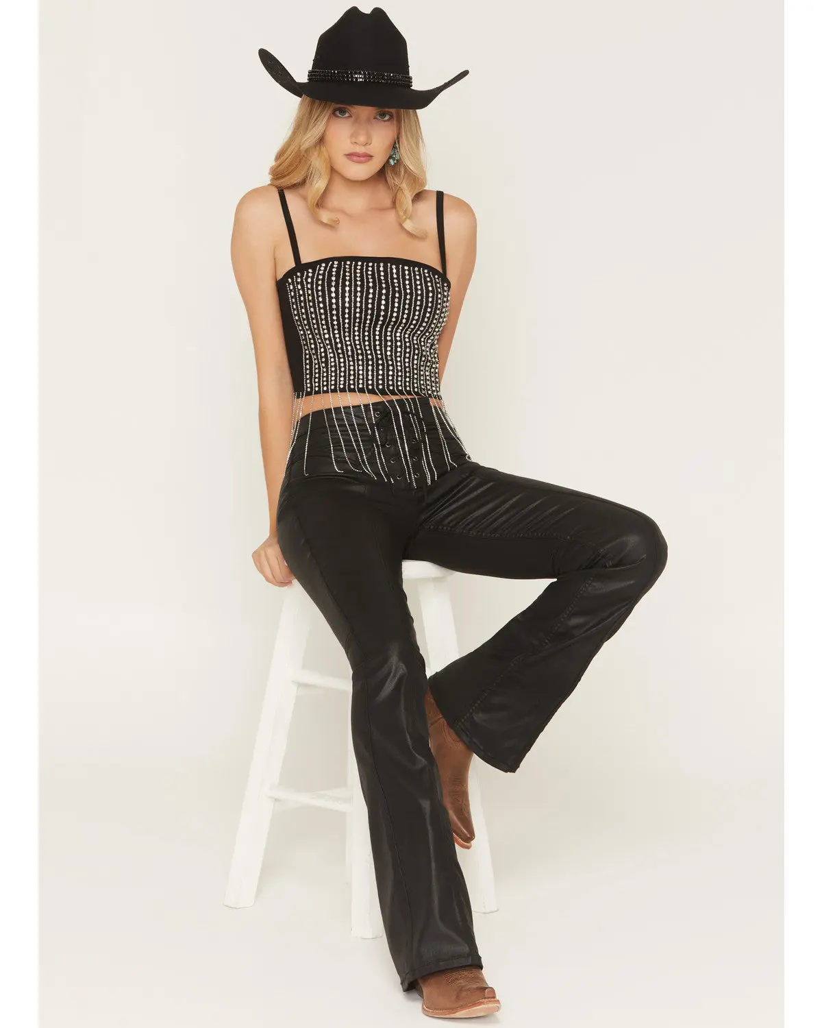 Dahlia Rhinestone Bustier Tank