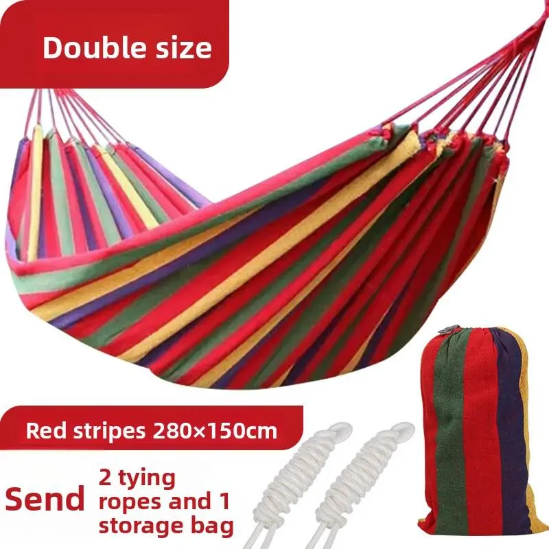 Durable Hammock  Nylon Camping Hammock Chair - Double or Single Sizes w/Tree Straps and Attached Carry Bag - Portable for Travel/Backpacking/Beach/Backyard