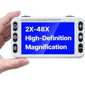 VEVOR Portable Digital Magnifier, 5-inch HD Electronic Video Magnifier for Low Version, 2X - 48X Electronic Reading Aid with 13MP Near Far Dual Lens, 26 Color Mode, AV/HDMI Output Foldable HandleVEVOR Super Brand Day