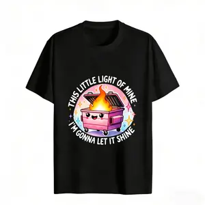 This Little Light Of Mine Cute Campfire Design Women's Graphic Tee Casual Streetwear Style Cotton Regular Fit Round Neck Short Sleeve Trendy T-Shirt For Everyday Wear