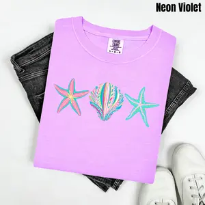 Seashell & Starfish Combo Comfort Colors T-Shirt 'NLB'