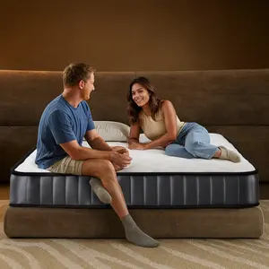 7 Inch Queen Mattress with Pocket | Medium Firm Cooling | Ventilated Foam | Five Star Mattress Tranquility | Supportive Coils | Bed in a Box | 100 Night Trial | 10-Year Warranty | Hybrid Spring Mattress | White&Black | CertiPUR-US Certified | My cool