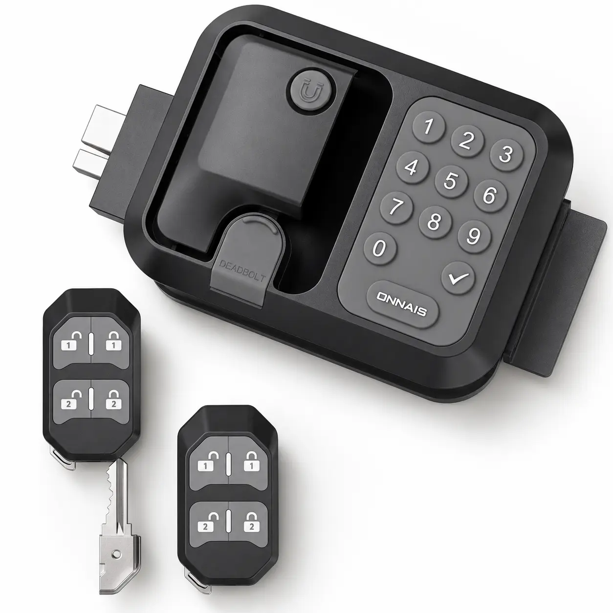 ONNAIS RV Keyless Entry Door Lock, Full Metal Electronic Keypad Replacement Handle with Remote Fobs, Waterproof Camper Door Lock for Travel Trailers, Fifth Wheels & Toy Haulers