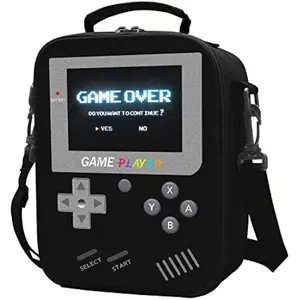 Boys Lunch Box for School, Gamer Kids Lunch Bag for Boys Girls, Insulated Video Game Lunchbox Waterproof Leakproof with Adjustable Shoulder Strap