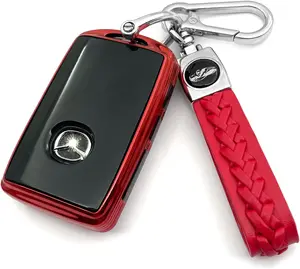 Mazda Key Fob Cover - Suitable for 2020-2024 CX-30, CX-5, CX-9, CX-50 & Mazda 3 Hatchback - Red Combination Smart Remote Key Case
