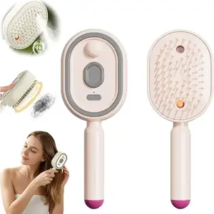 New electric steam brush, electric steam brush for hair, rechargeable steam straightener, exfoliating steam brush, reduces frizz, nourishes hair, anti-static