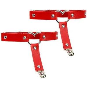 Women's Thigh Garter Belt Gothic Leg Harness Belt Adjustable Stockings Garter with Buckle/Clips for Thigh High Socks