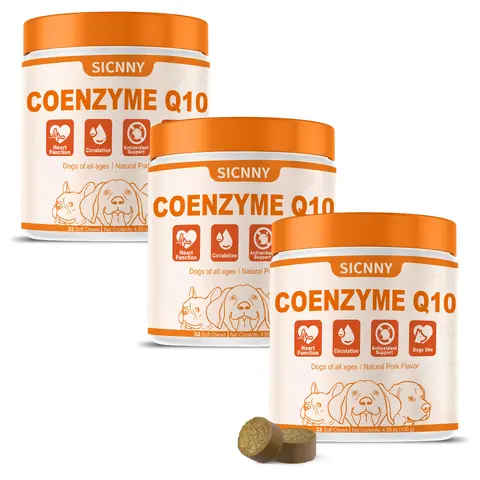 Taurine + CoQ10 Dog Chews | Energy Support Daily Supplement | All Breeds Formula | Natural Pork Flavor SummerVibes petlovers