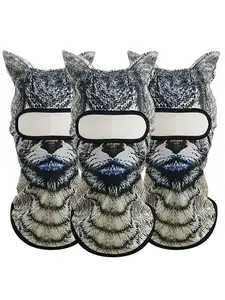 3pcs/2pcs/1pc 3D Animal Print Face Mask, Realistic Mask, Outdoor Funny Water Sports Hat Balaclava, Suitable for Daily Use, Travel, Hiking, Skiing