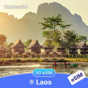 RedteaGO Laos eSIM Unlimited Data 5G | Instant Activation | No SIM Card Needed Travel Data Plan | No Roaming | High Speed 5G | Instant Setup