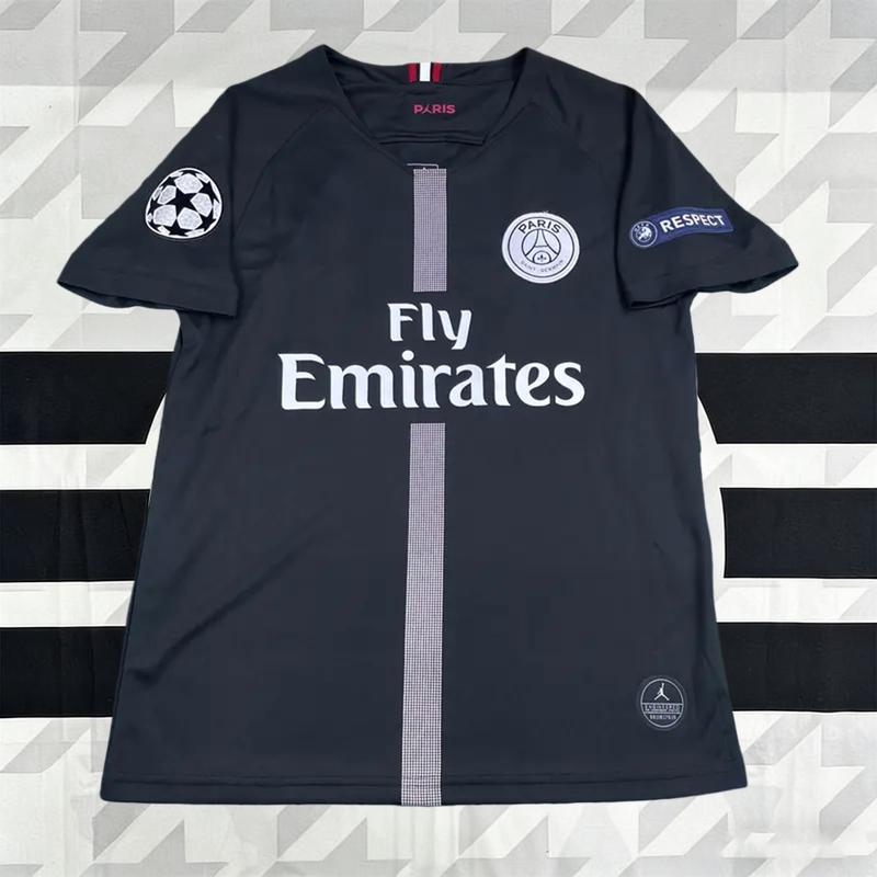 18-19 Paris UEFA Champions League 2nd Away Black 10 Neymar Short Sleeve Jersey
