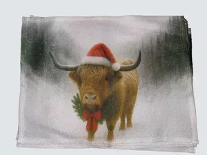 Highland Cow Placemats - Rustic Charm for Dining Tables - Perfect for Everyday Use & Special Occasions - Easy to Clean & Versatile for Any Table Setting