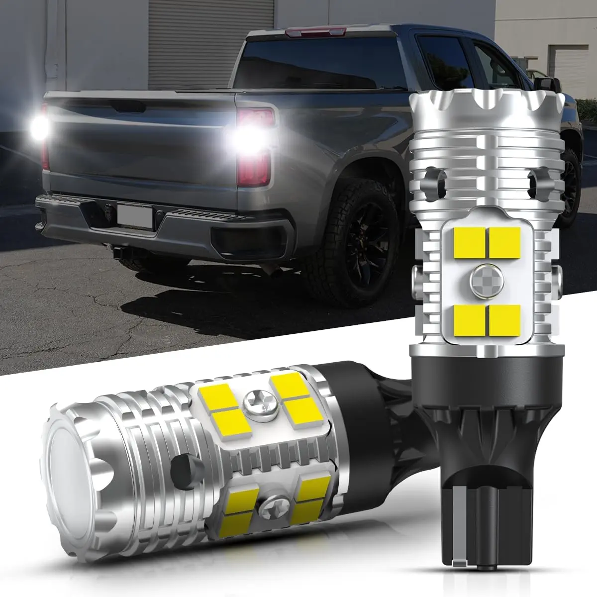921 W16W LED Reverse Backup Light Bulbs for 2014-2022 2023 2024 2025 2026 Silverado 1500 2500 3500 HD, 6000K Cool White Super Bright OEM Replacement, 2 pcs
