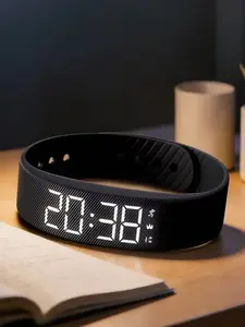 Unisex Minimalist Glow-in-the-Dark Sports Watch: Step Counter, Calorie and Distance Tracking, Silent Vibration Alarm, USB Charging, Long Battery Life, Versatile and Comfortable—An Essential Watch for Everyday Wear, Travel, and Sports