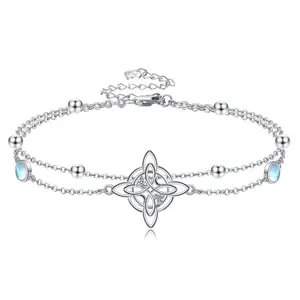 YFN Witches Knot Bracelet 925 Sterling Silver Celtic Knot Bracelet Wicca Jewelry Gifts for Women