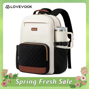 LOVEVOOK Laptop Backpack for Women with Pouch Pocket for Large Capacity Cup, 15.6-18 Inch Laptop Computer Bag Travel Backpack Purse, Waterproof Work Business Backpack College Teacher Bags. SpringStatements