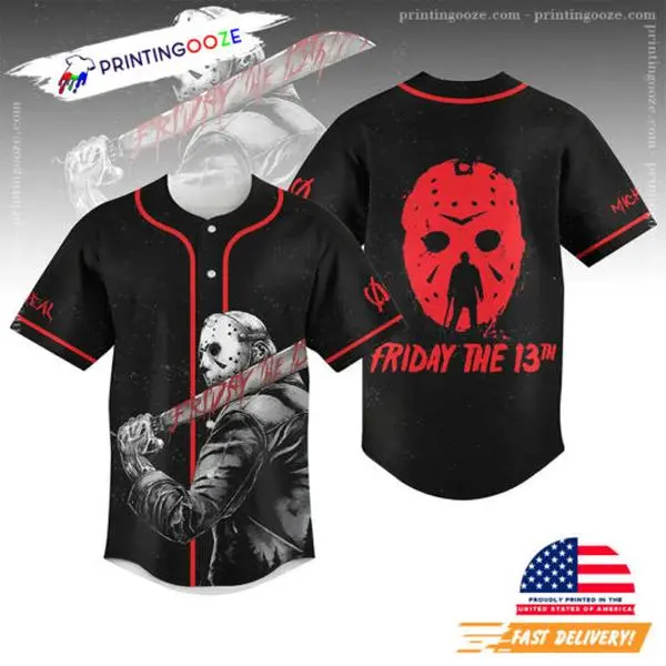 Jason Voorhees Halloween Baseball Jersey – Horror Movie Fan Button Up Shirt