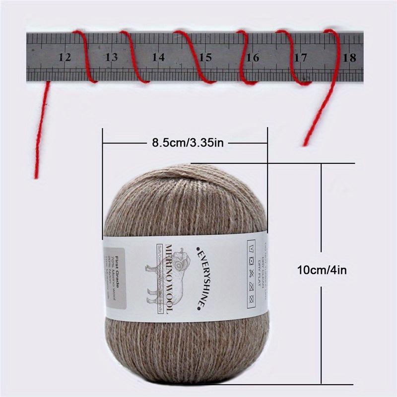 1pc Merino Wool Yarn - Luxury, Warm, Soft, Lightweight for Knitting, Crochet, DIY Projects (70% Merino Wool, 20% Nylon, 10% Mulberry Silk, 50g, 340m)