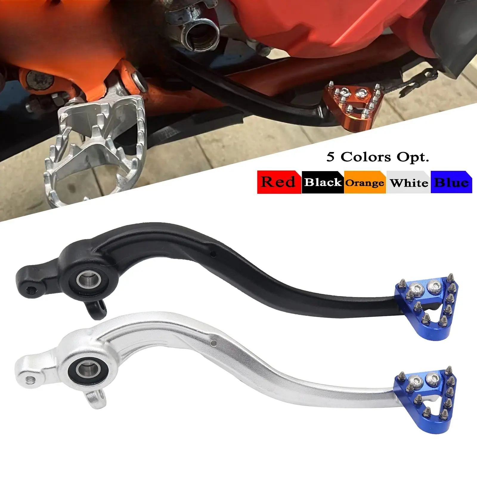 Motorcycle CNC Rear Pedal Brake Lever For KTM XC XCF XCW SX SXF EXC EXCF TPi 6D 125 150 200 250 300 350 400 450 500 2017-2022, Stainless Steel, Aluminum