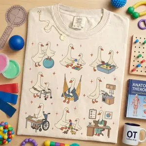 Silly Goose Occupational Therapist Shirt – OT Pediatric Therapy Gift, Comfort Colors Play Therapy Tee, Early Intervention Sensory Play