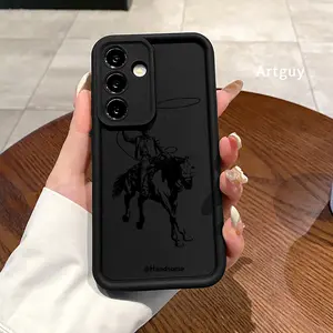 Phone case for Samsung S24 ultra plus S25 S23 S22 Ultra Plus Cowboy Lasso Advanced fashion gift Full Body Protection Shockproof Soft Silicone Cover