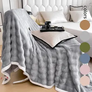 Solid Color Faux Rabbit Fur Blanket, 1 Count Soft Comfy Skin-friendly Warm  Plush Blankets , Blanket Suitable for Bed Sofa Bedroom Living Room Dormitory