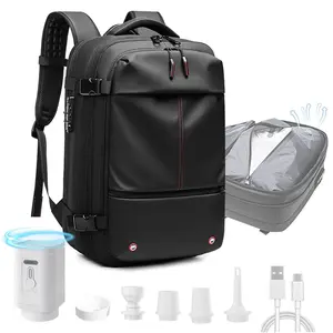 Travel Vacuum Compression Backpack with Pump，Waterproof, Anti-Theft and Airline Approved Carry On for Camping, Hiking and Outdoor