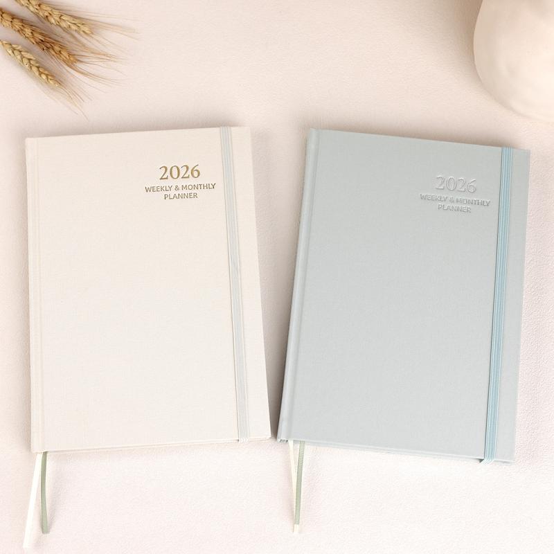 2026 Planner - Weekly and Monthly Productivity Planner, Jan 2026 - Dec 2026, Linen Hardcover Planning Agenda book with Tabs, Aesthetic, Academic, Perfect for Office Home School Supplies