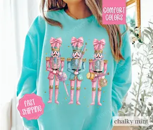 Nutcracker Comfort Colors Sweatshirt, Christmas Sweater Womenswear, Holiday Crewneck