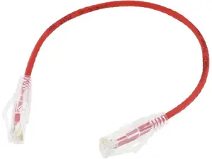 Nippon Labs 28 AWG Snagless Ultra Slim Cat6  Ethernet Patch Cable - Network Internet Cord - RJ45, Stranded, 550Mhz, UTP, - 1ft, Red
