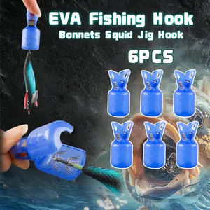 6-Piece Eva Fishing Hook Covers Set, Durable Fishhook Protector Cases, Essential Angling Gear Accessories, Ideal for Outdoor Fishing