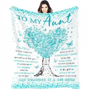 Aunt Blanket, Aunt Gifts from Niece Nephew, Birthday Gifts Ideas for Aunt/Auntie, Unique Soft Women Throw Blanket Gifts for Mothers Day Christmas Thanksgiving Day, to My Best Aunt Blankets, 280g fabric weight single-sided printing,Provides comfortable tem