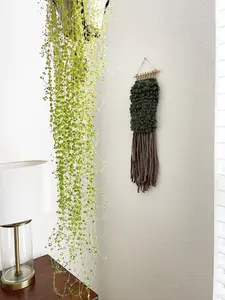 Green Textured Woven Wall Hanging