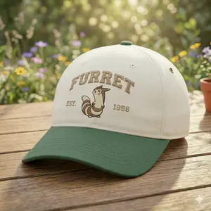 FURRET Custom Poke Anime Embroidered Vintage Hat Personalized Character Baseball Cap 100% Cotton Adjustable Strap Durable Embroidery Unisex Gift for Her & Him