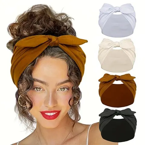 Versatile All-Season Hair Band Solid Colors, Non-Slip Comfortable Stretch Fit – Ideal for Gym/Casual Attire, Sports & Activities, Works with Braids/Buns/Ponytails (Suitable for All Hair Types)