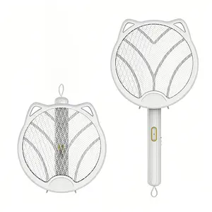 1 PCS, 4 in 1 Portable Electric Mosquito Rechargeable Eliminator with USB Charging, Foldable Electric Mosquito Swatter with Mosquito Repellent Lamp, Electronic Mosquito Zapper, Mosquito Zapper Killer, 3000V
