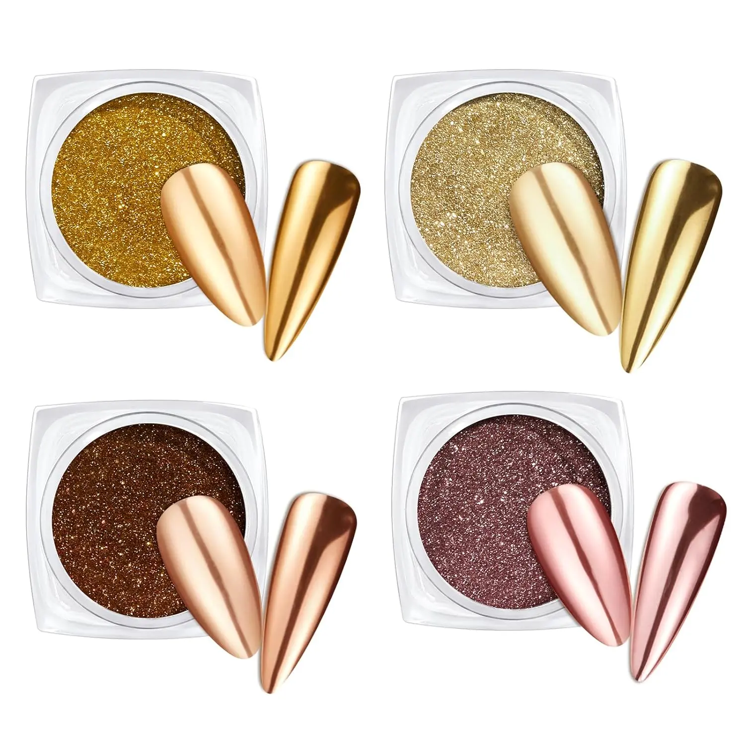0.5g*4 - 4 Colors Metallic Chrome Nail Powder