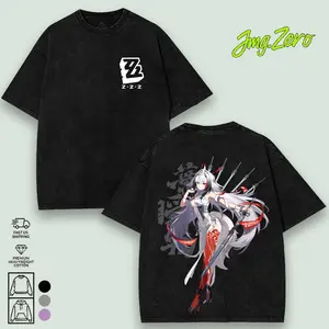 YE SHUNGUANG - Void Hunter Collection Zenless Zone Zero Washed T-Shirt Sweatshirt & Hoodie Game Shirt, Crewneck, Casual Graphic Tee, Heavyweight Cotton Anime Merch, ZZZ Hoyoverse Top Streetwear Menswear Men Summer 90s Fabric