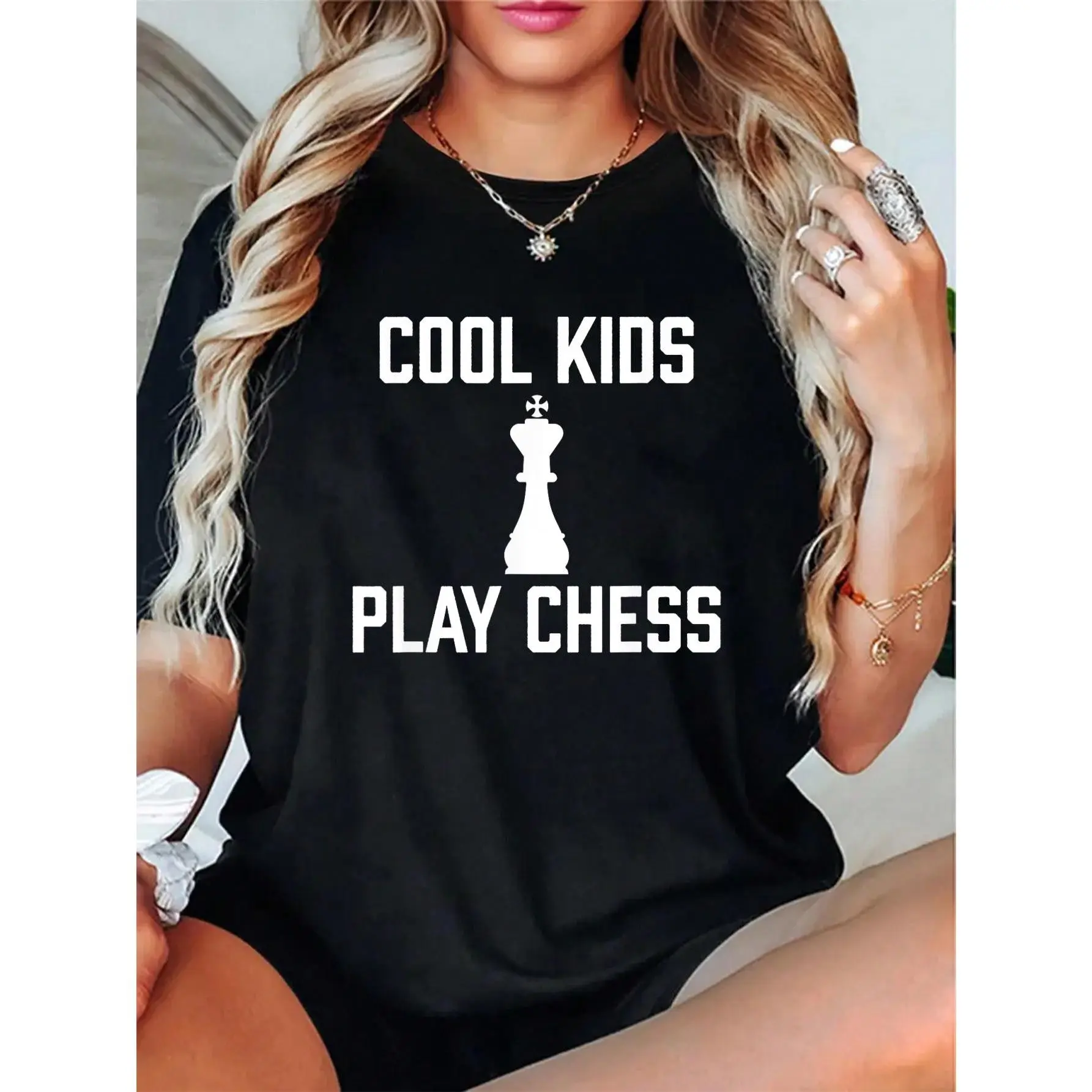 100% Cotton Unisex CoolPlay Chess National Chess Day Chess Pieces Humor T-Shirt– Vintage Graphic Tee, Relaxed Fit, Gift Idea for Women