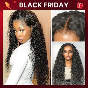 LUVME Water Wave Glueless Flexi-Fit Invisible Drawstring 13x4 HD Lace Fluffy Curly Wig Pre-Cut Lace Pre Bleached Pre Plucked Black Friday Sale — Save Big Now!