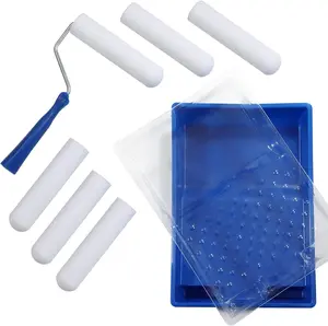 Roller-High Density  Small  Roller 6 Inch, Mini Roller Set with Tray, Sponge Roller Refills, Finest Finish  Rollers for Use with All Paints,9