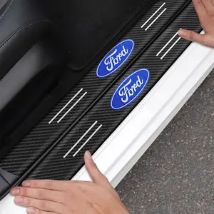 Carbon Fiber Car Door Threshold Protector Stickers Waterproof For Ford Focus Fiesta Mondeo Explorer Transit Escape Puma Kuga MK2
