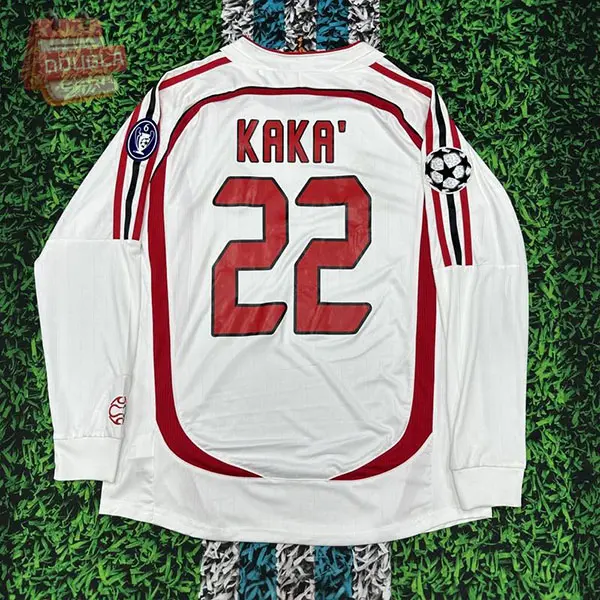 0607 Away Retro White No.22 Kaka Long Sleeved Soccer Jersey